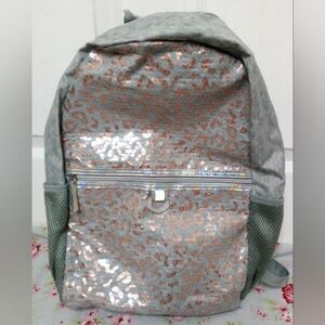 Sparkling Gray and Rose Gold Kids Backpack